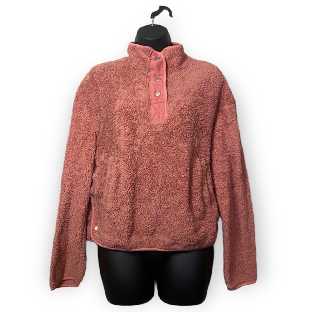Wallflower Pink Teddy Pullover Buttons Sweater